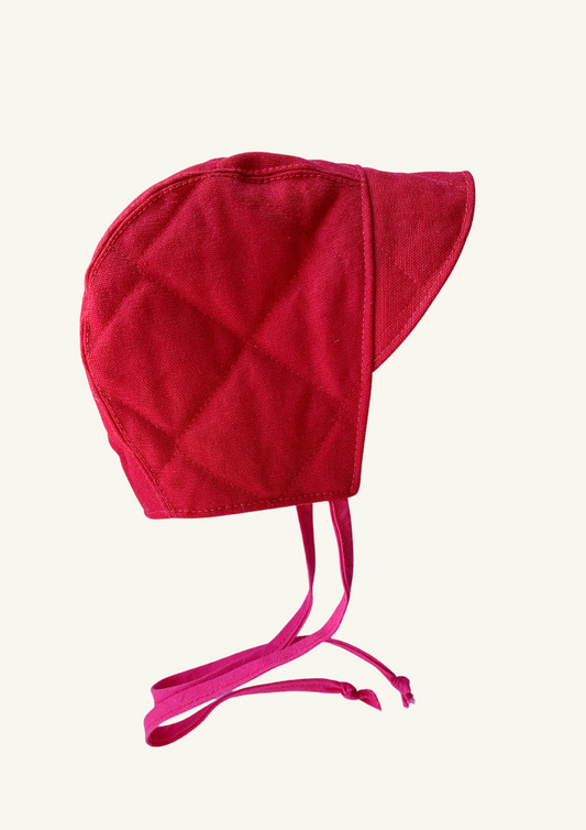Quilted Bonnet - Crimson - Ready to Ship