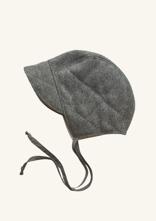 Quilted Bonnet - Grey Anian Wool - Ready to Ship