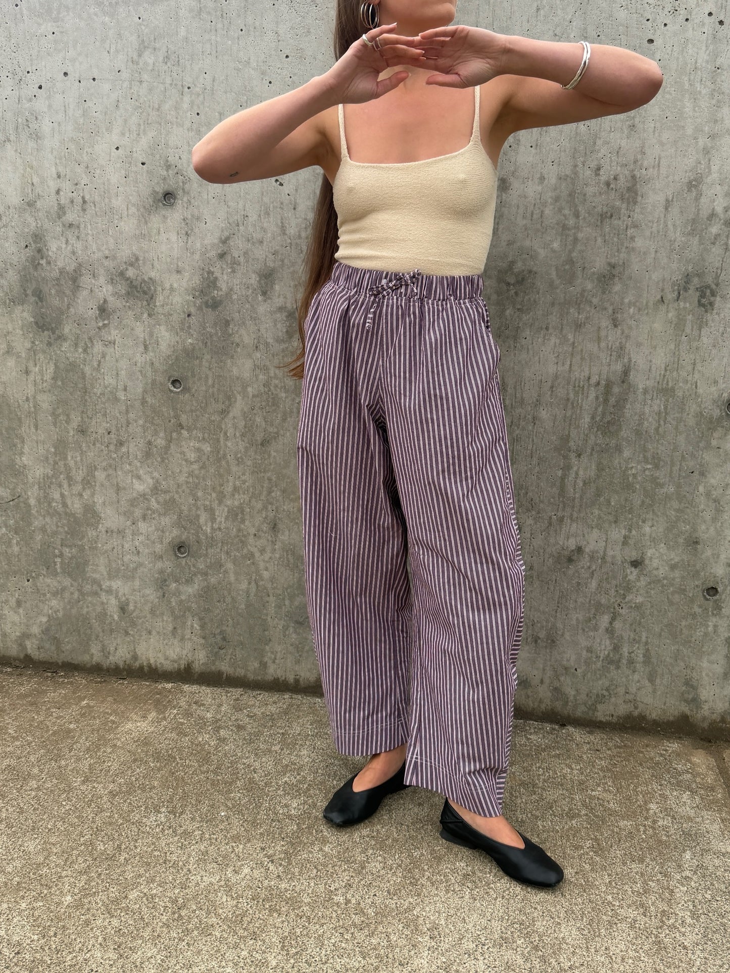 Jules Pant -Brown Stripe