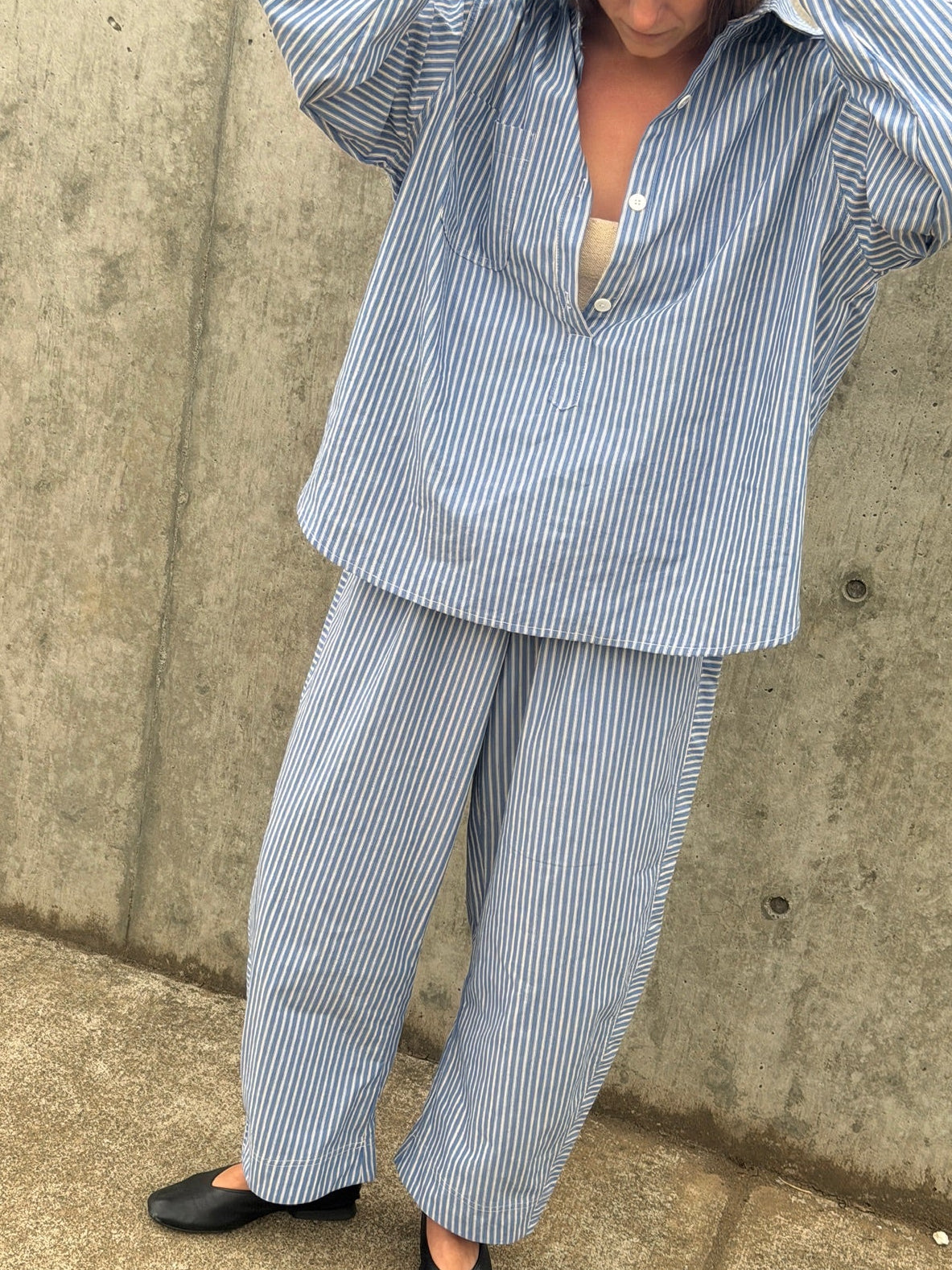 June Pullover - Blue Stripe