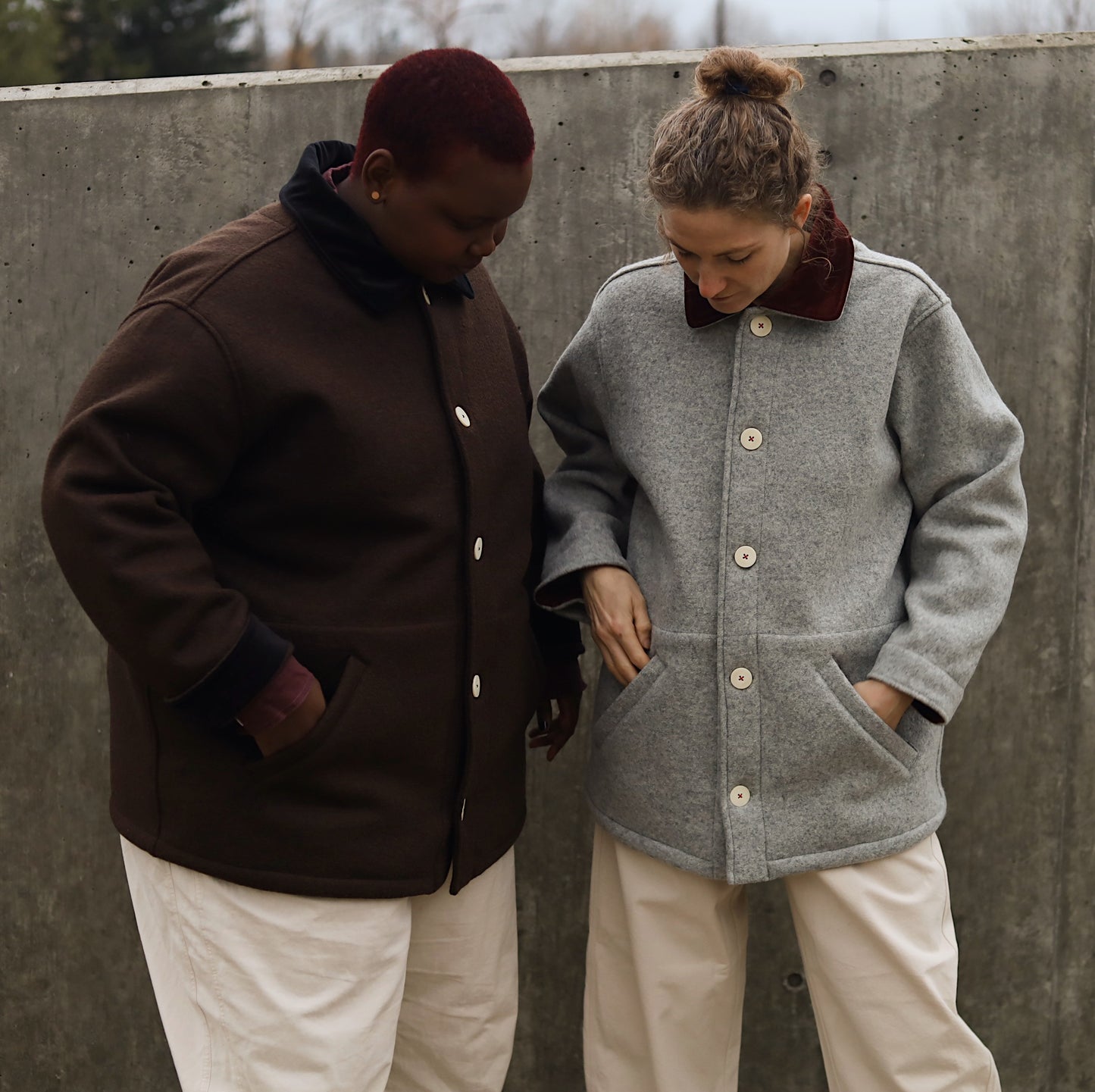 The Hearth Coat - Espresso and Black