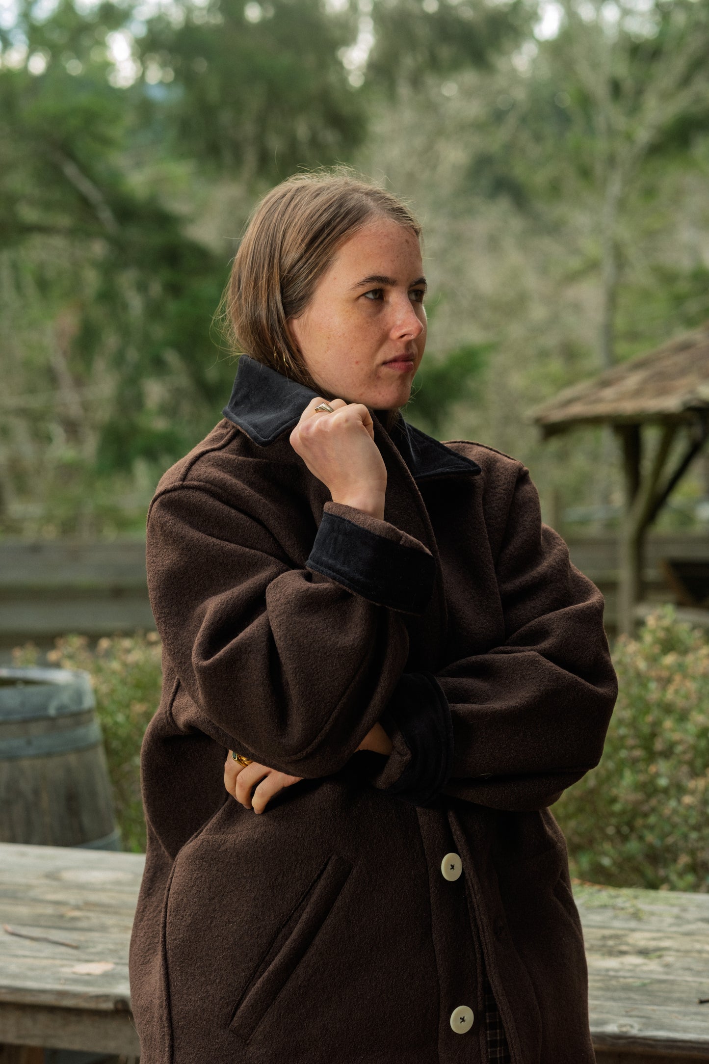 The Hearth Coat - Espresso and Black