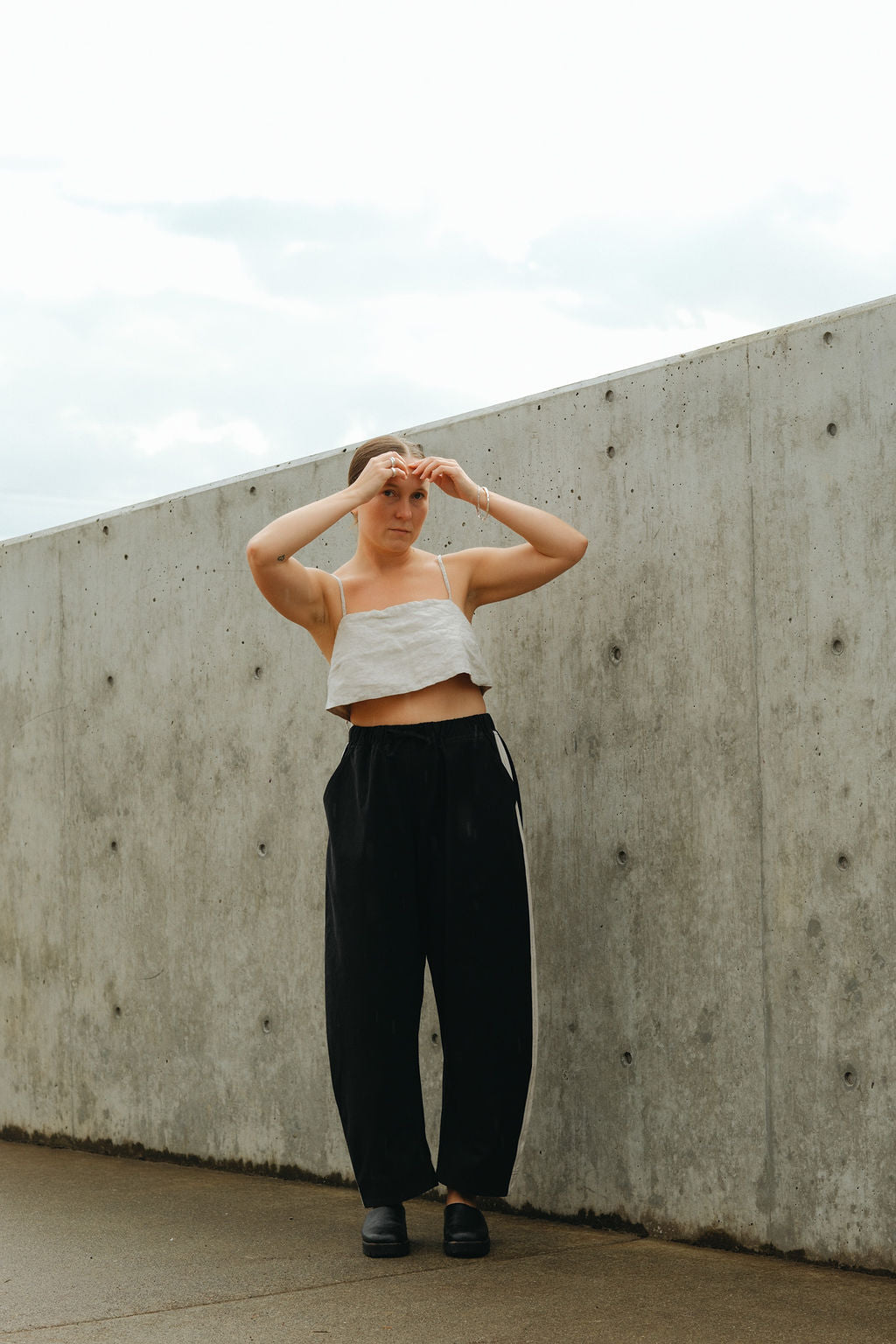 Jules Pant - Black with White Stripe