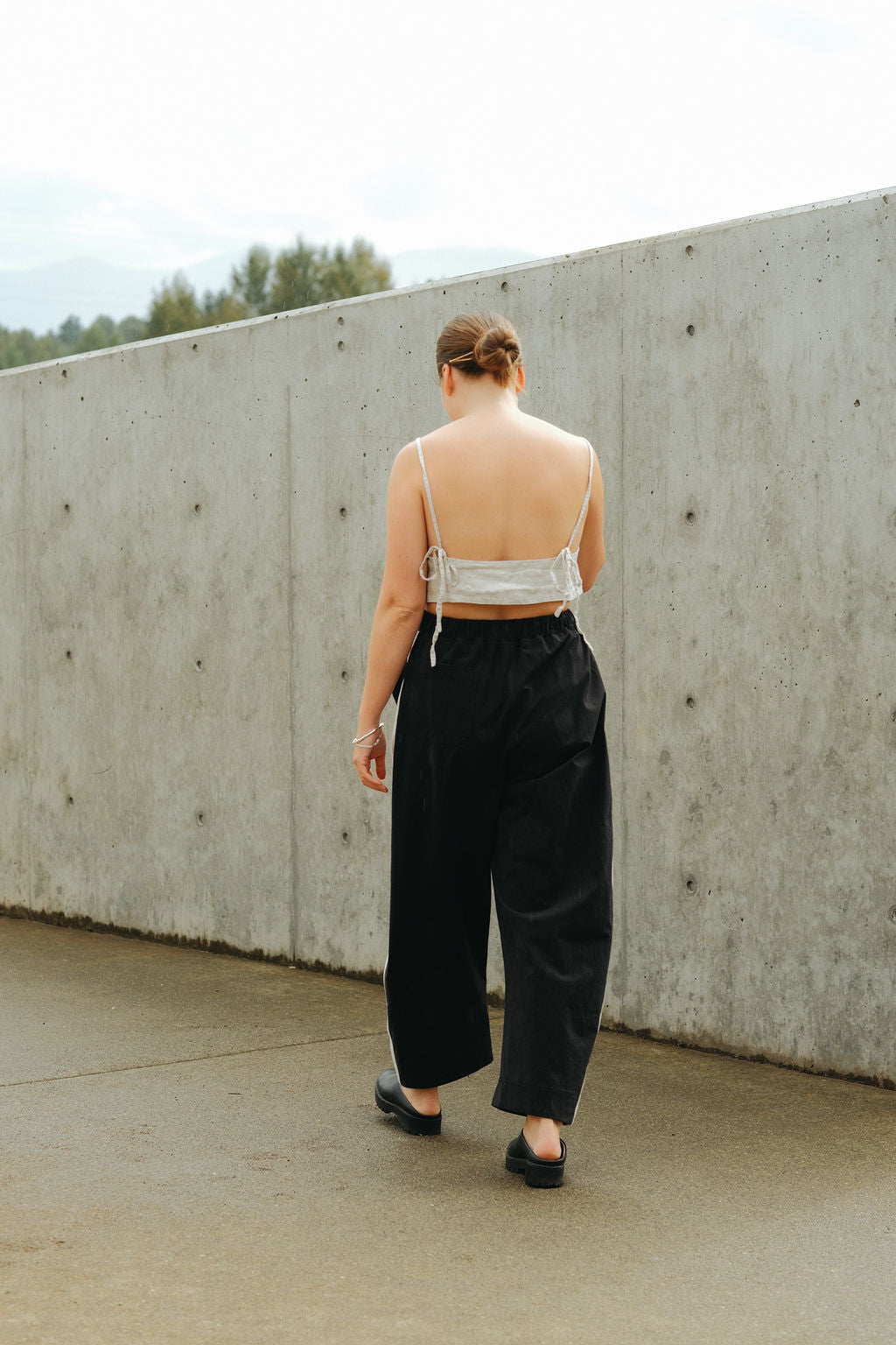 Jules Pant - Black with White Stripe