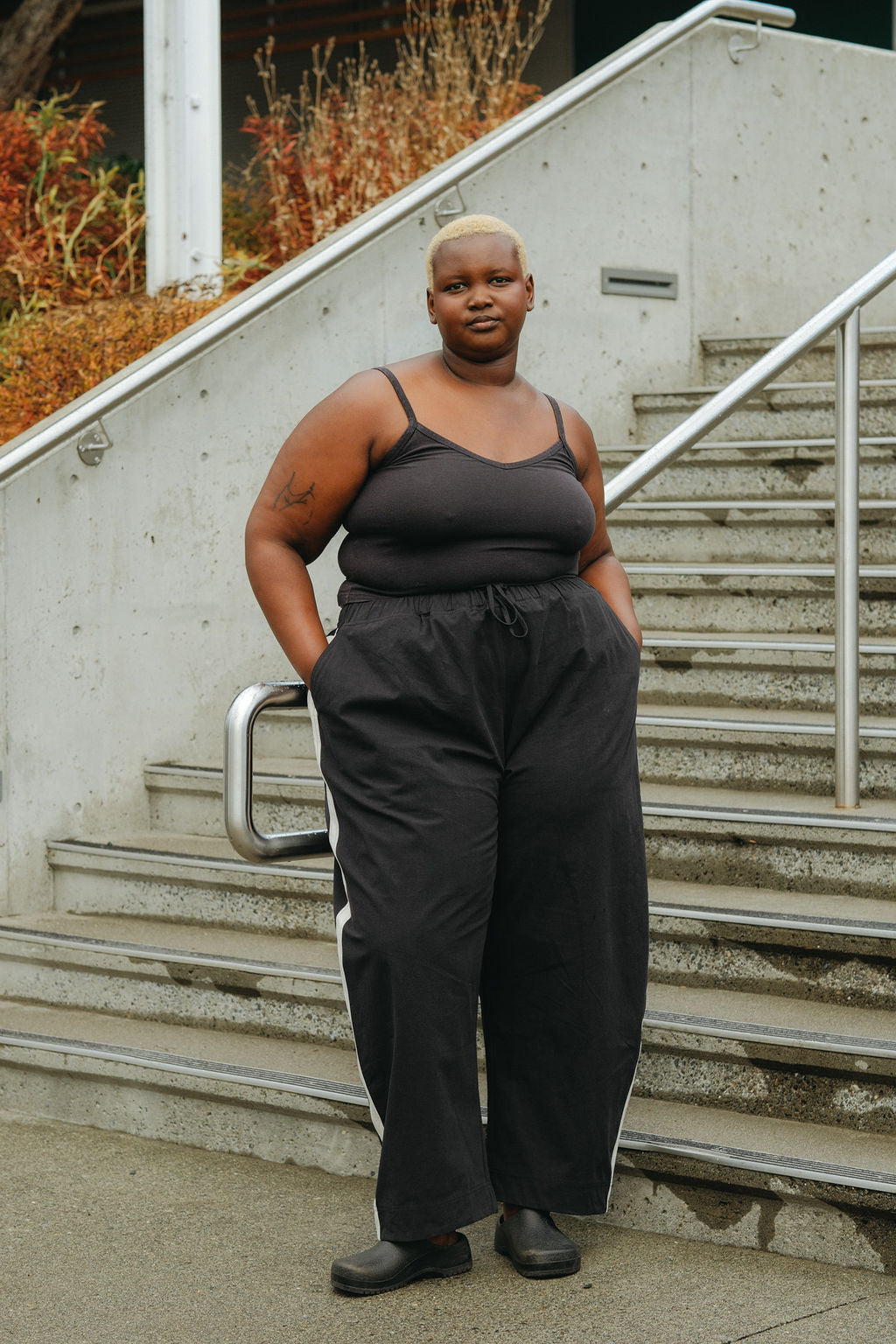 Jules Pant - Black with White Stripe