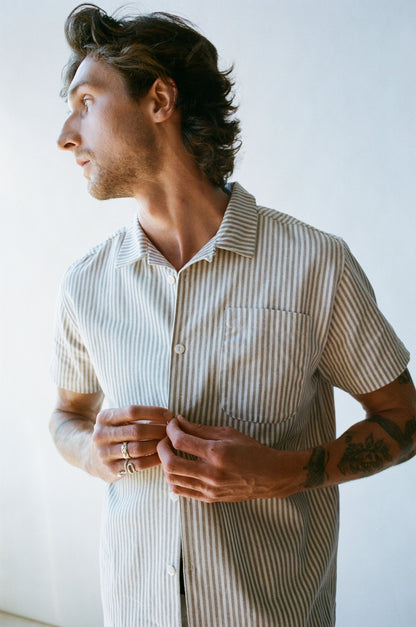 The Saturday Project - Leisure Shirt - Natural Stripe