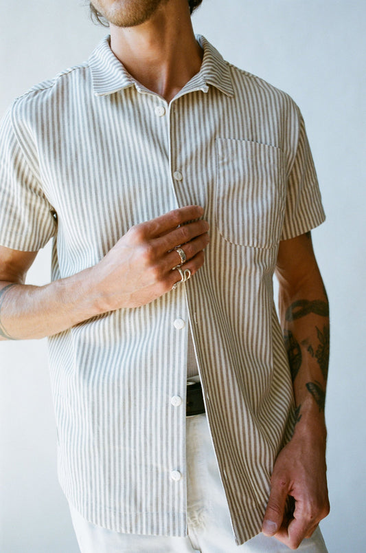 The Saturday Project - Leisure Shirt - Natural Stripe