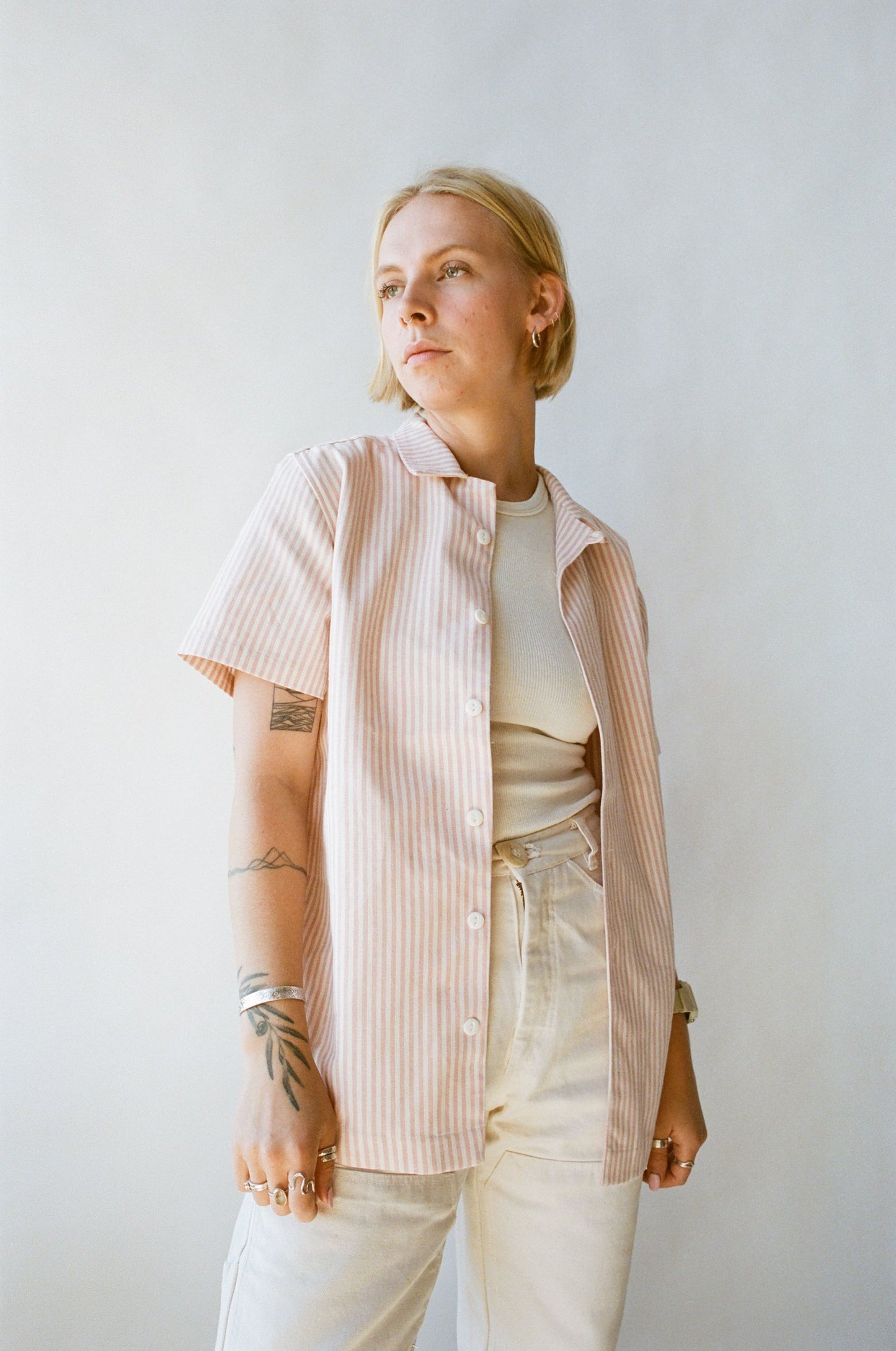 The Saturday Project - Leisure Shirt - Pink Stripe