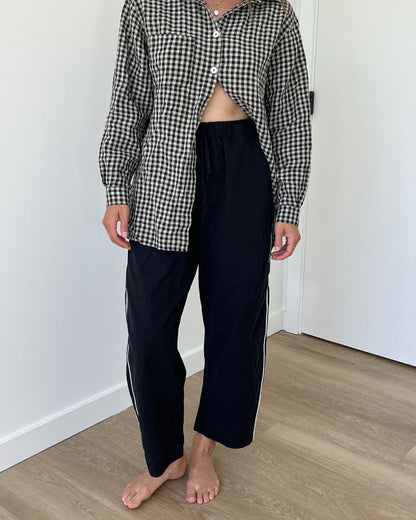 Jules Pant -Black with White Piping