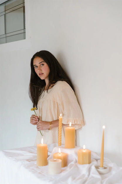 Crowfoot Collective Beeswax Spiral Candles - Natural