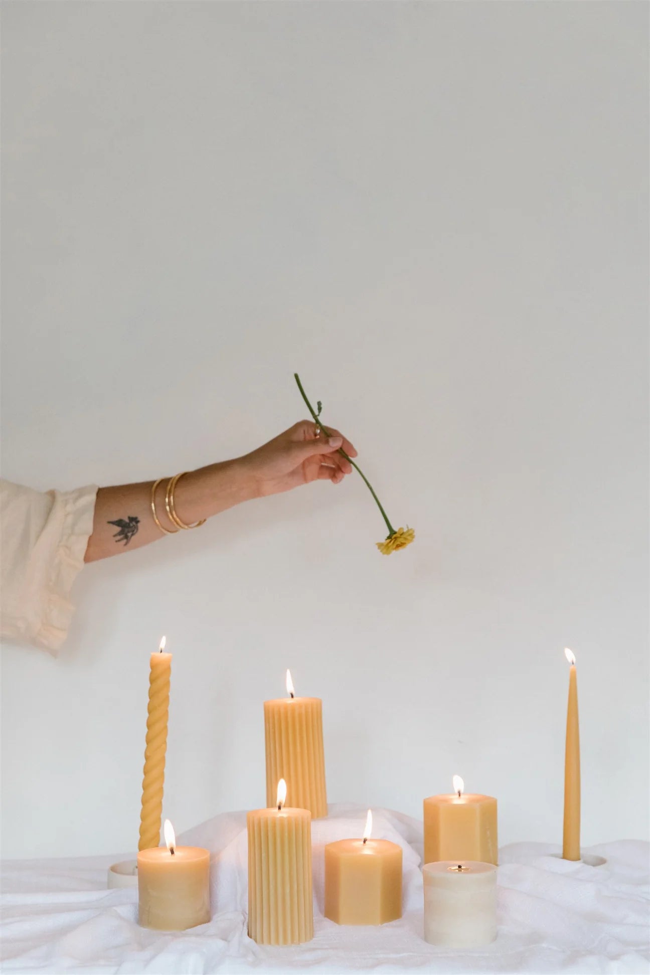 Crowfoot Collective Beeswax Spiral Candles - Natural
