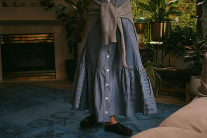 Valentina Dress - Blue Stripe