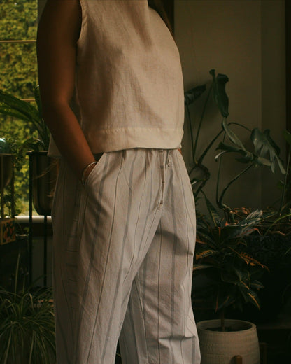 Jules Pant -White Stripe