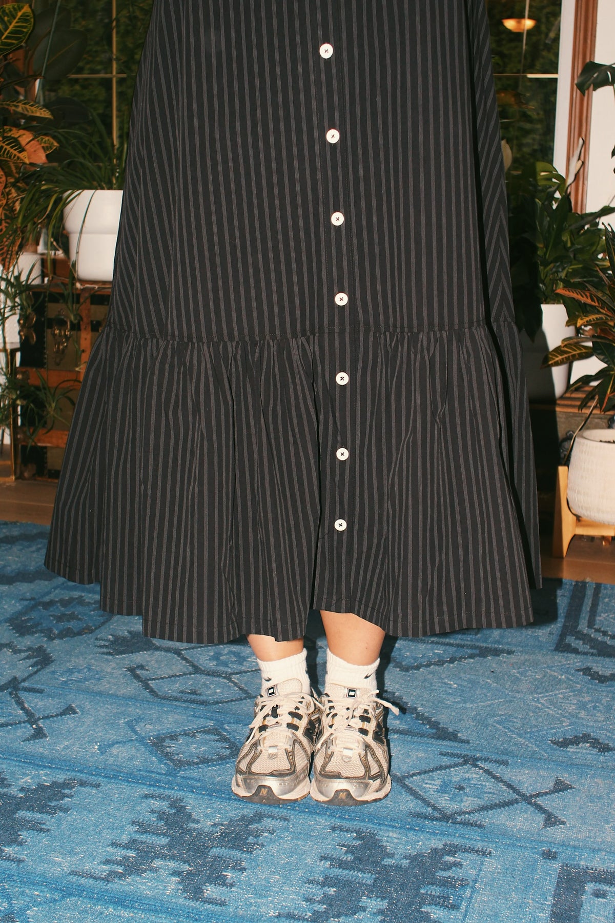 Valentina Dress - Black Stripe
