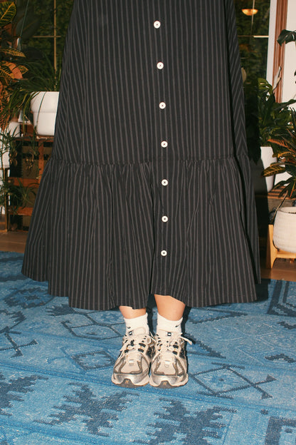 Valentina Dress - Black Stripe