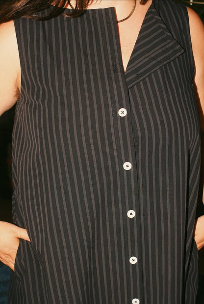 Valentina Dress - Black Stripe