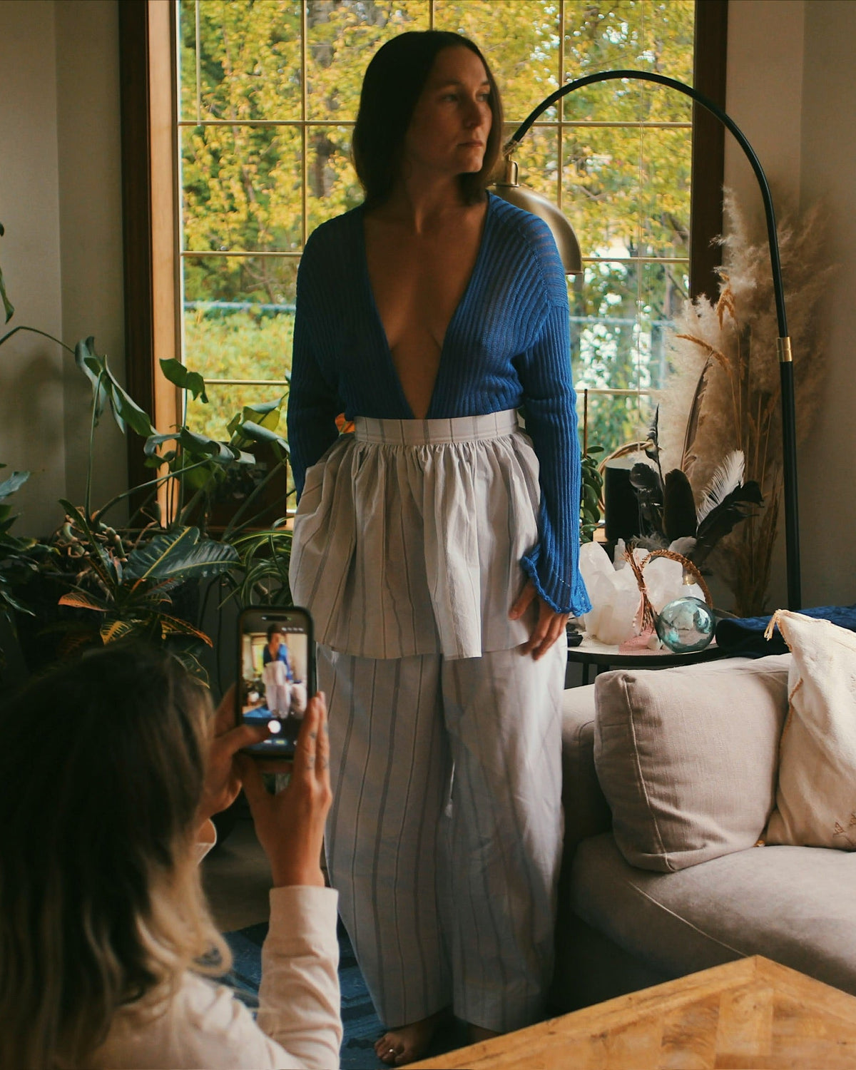 Jules Pant -White Stripe