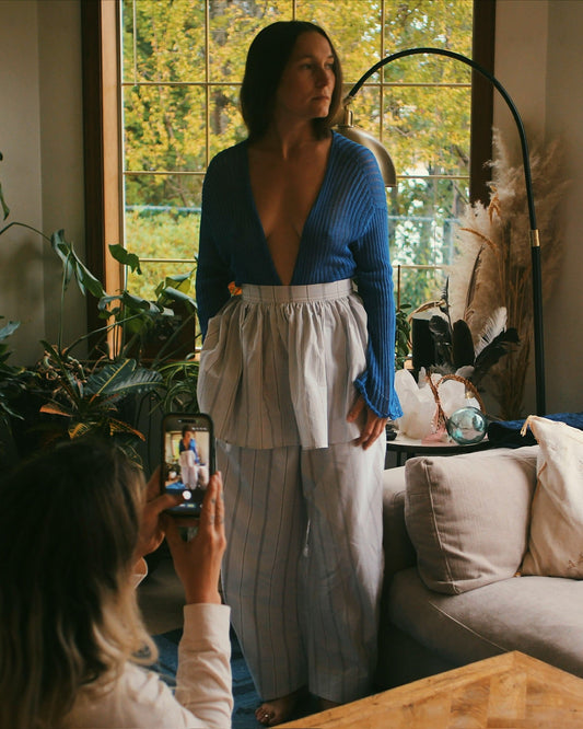 Jules Pant -White Stripe