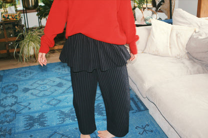 Peplum Skirt - Black Stripe