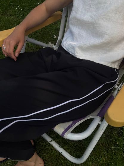 Jules Pant -Black with White Piping