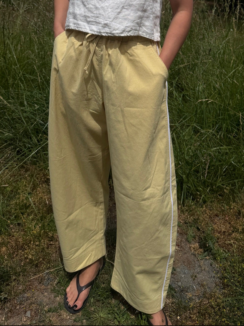 Jules Pant -Butter with White Piping