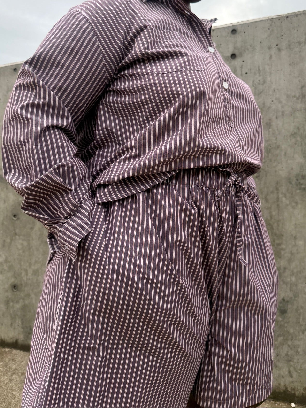 June Shorts - Brown Stripe