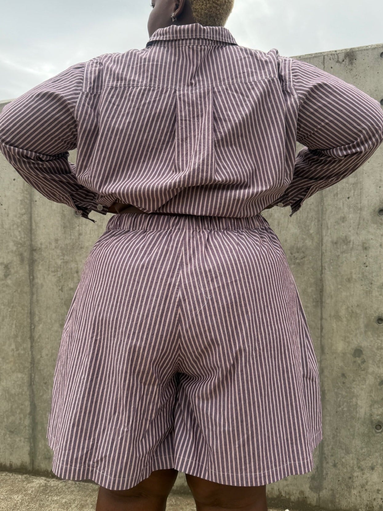 June Shorts - Brown Stripe
