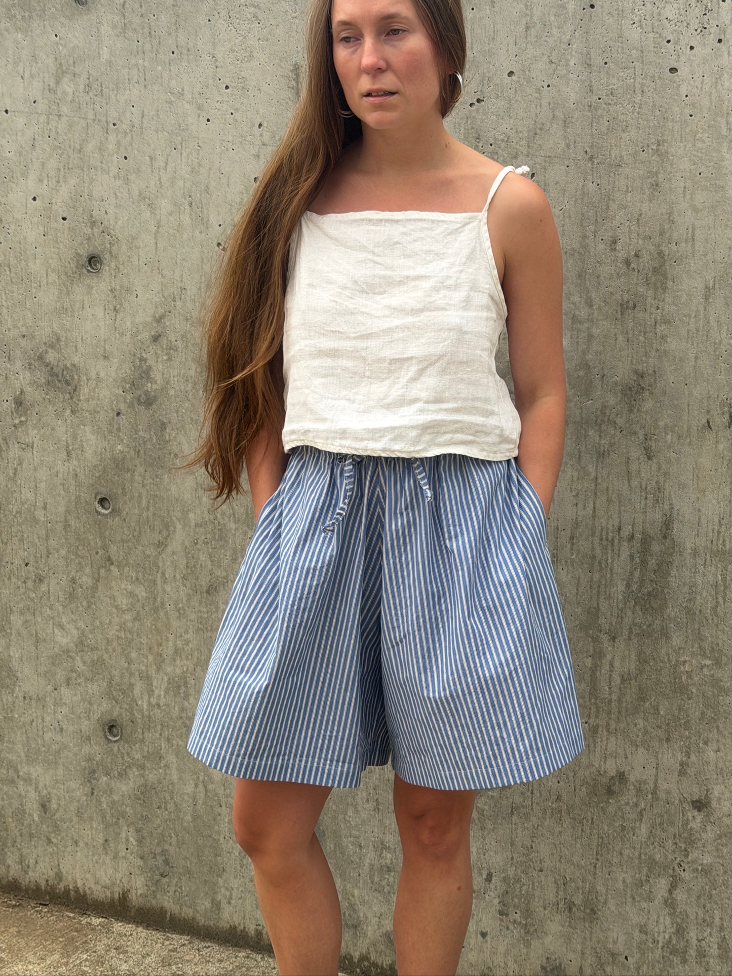 June Shorts - Blue Stripe