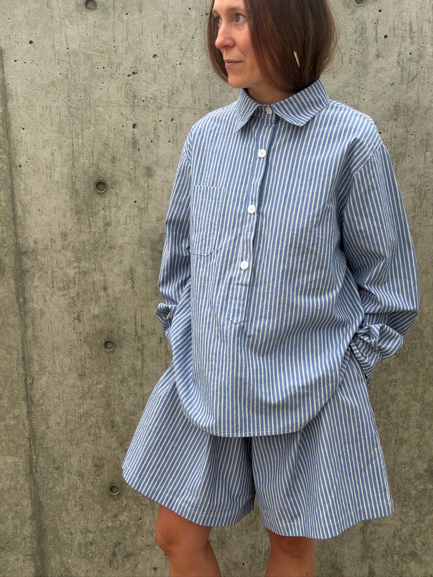 June Shorts - Blue Stripe