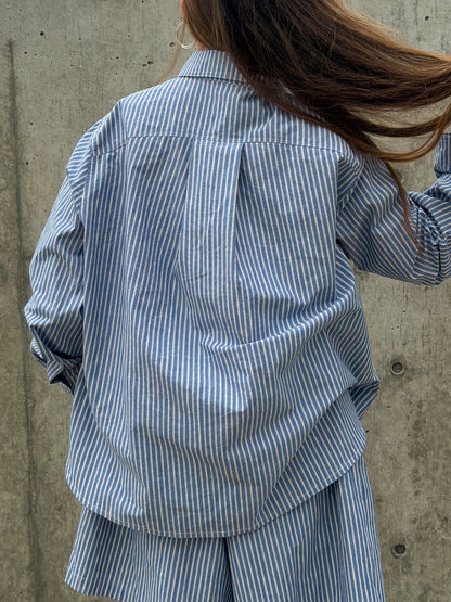 June Pullover - Blue Stripe