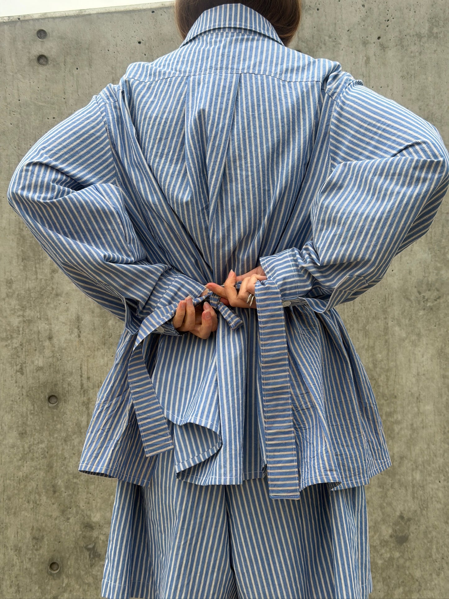 Peplum Skirt - Blue Stripe
