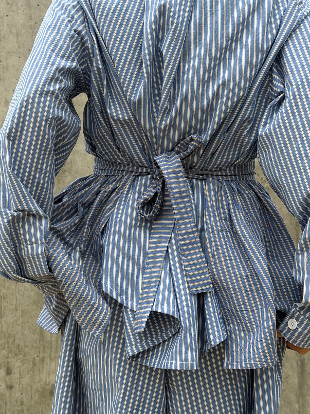 Peplum Skirt - Blue Stripe
