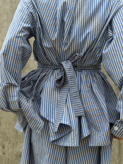 Peplum Skirt - Blue Stripe