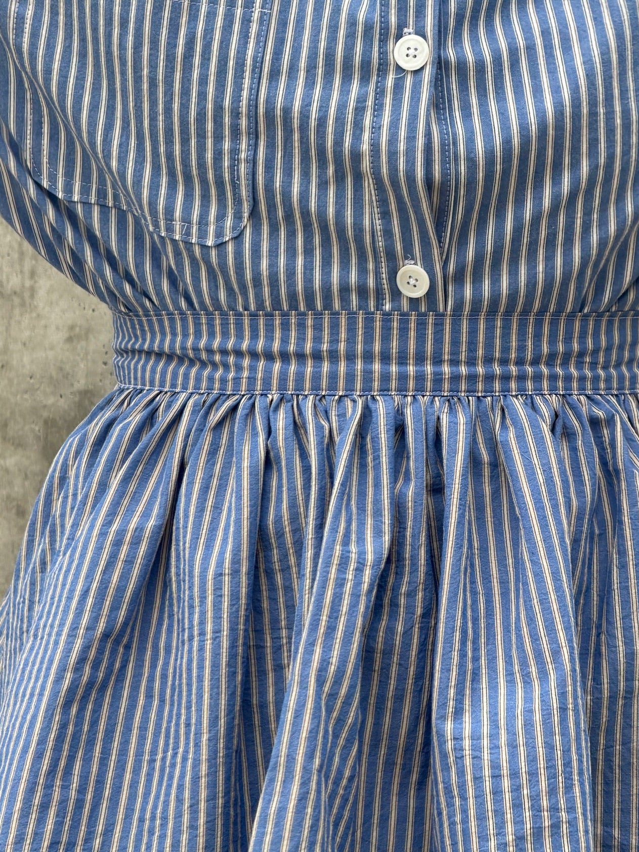 Peplum Skirt - Blue Stripe