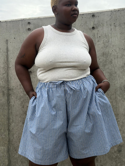 June Shorts - Blue Stripe