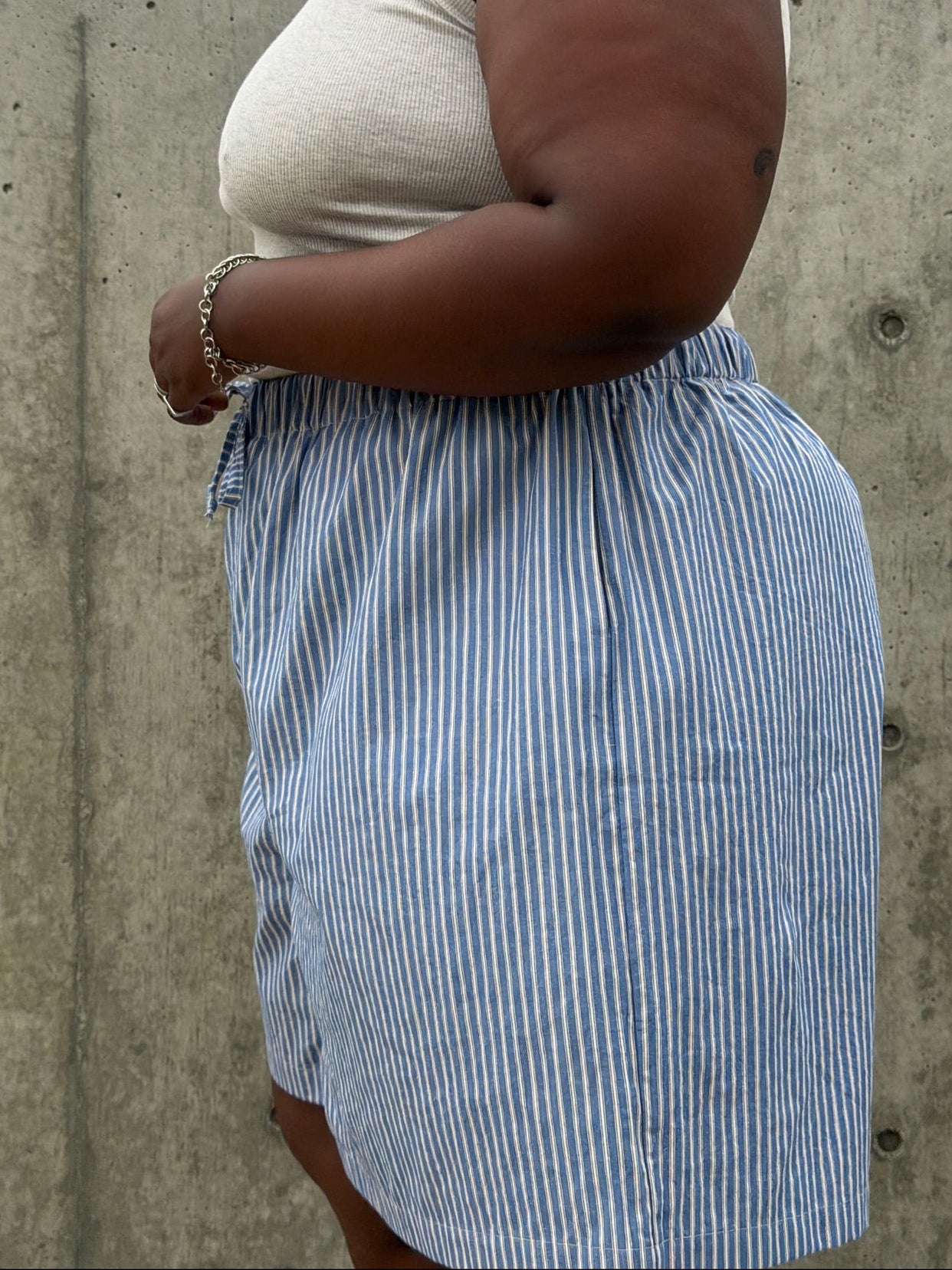 June Shorts - Blue Stripe