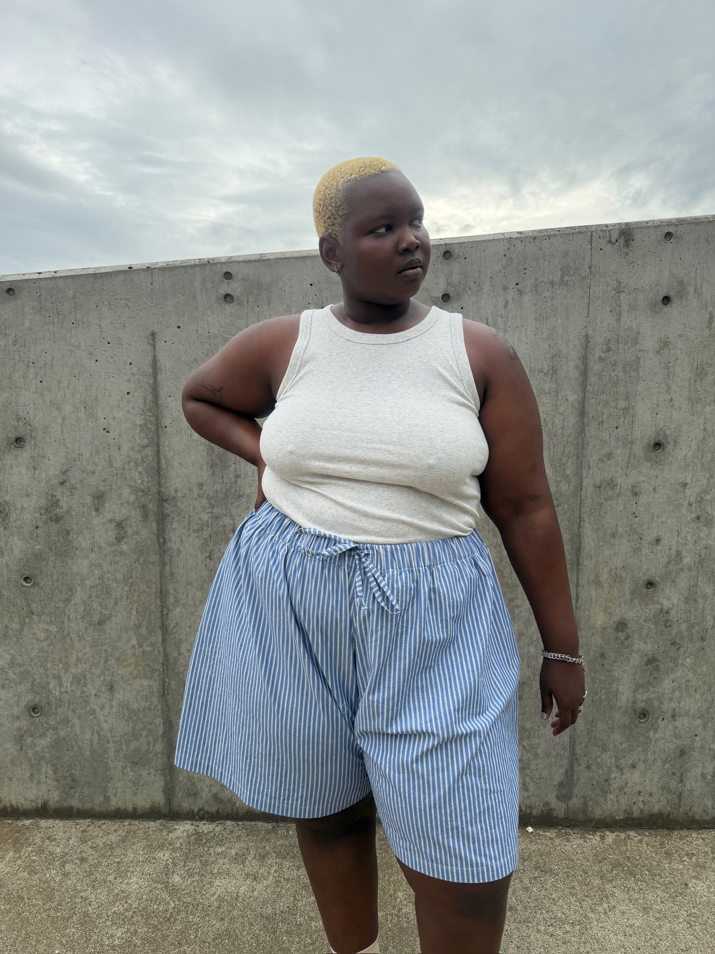 June Shorts - Blue Stripe