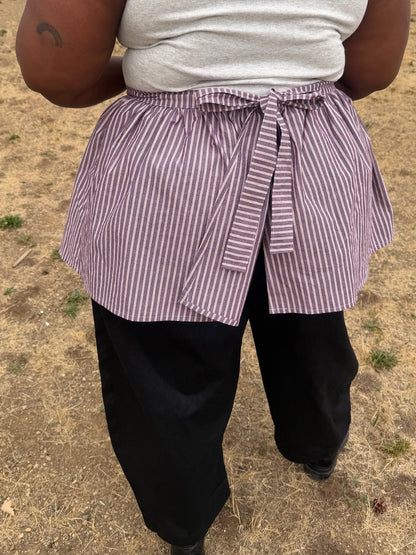 Peplum Skirt - Brown Stripe