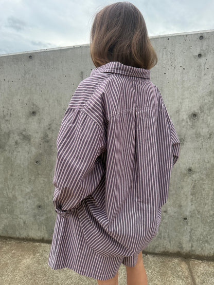 June Pullover - Brown Stripe