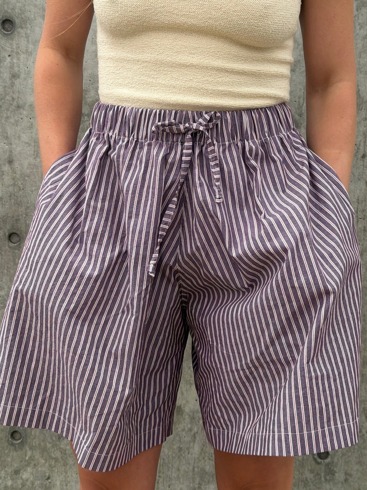 June Shorts - Brown Stripe