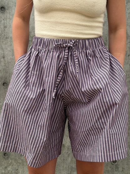 June Shorts - Brown Stripe