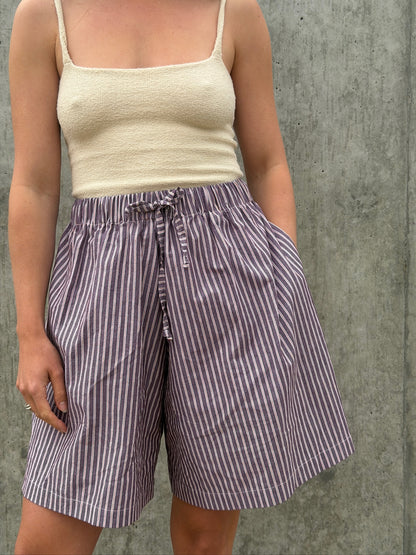 June Shorts - Brown Stripe