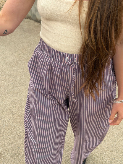 Jules Pant -Brown Stripe