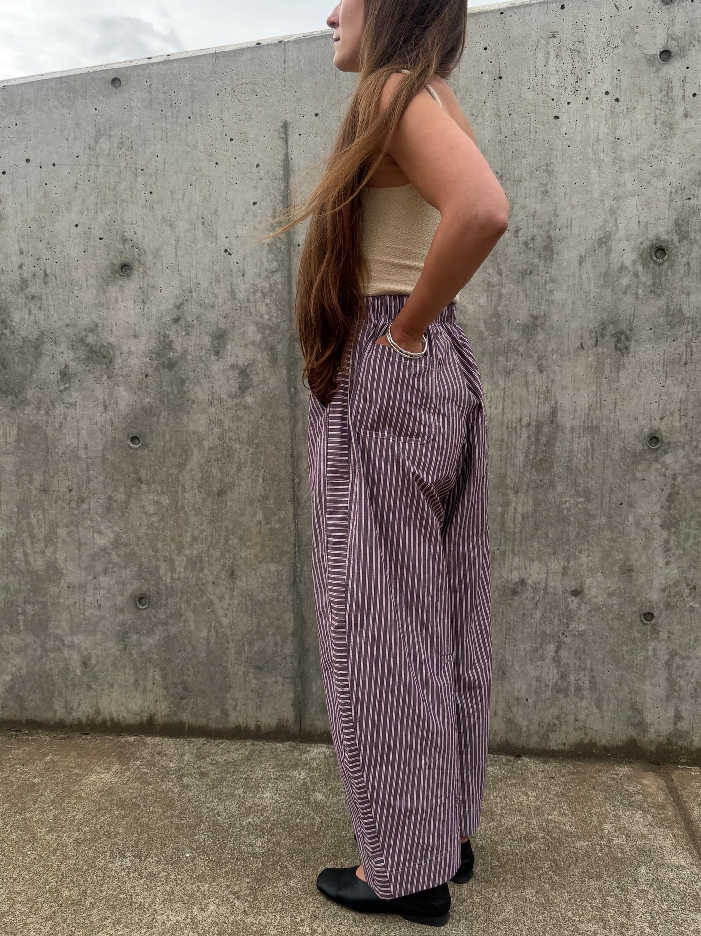 Jules Pant -Brown Stripe