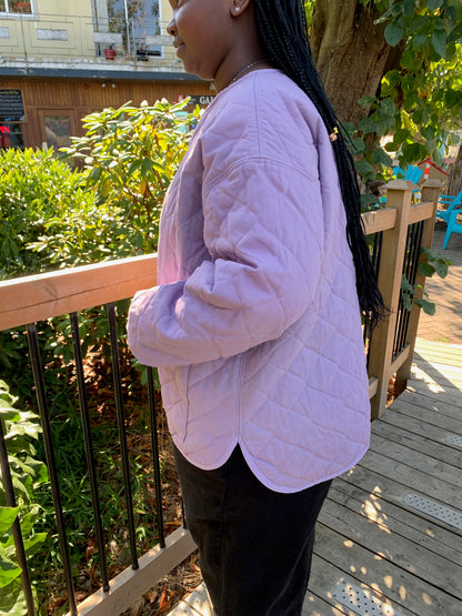 Quilted Milo Coat - Hand Dyed Lilac