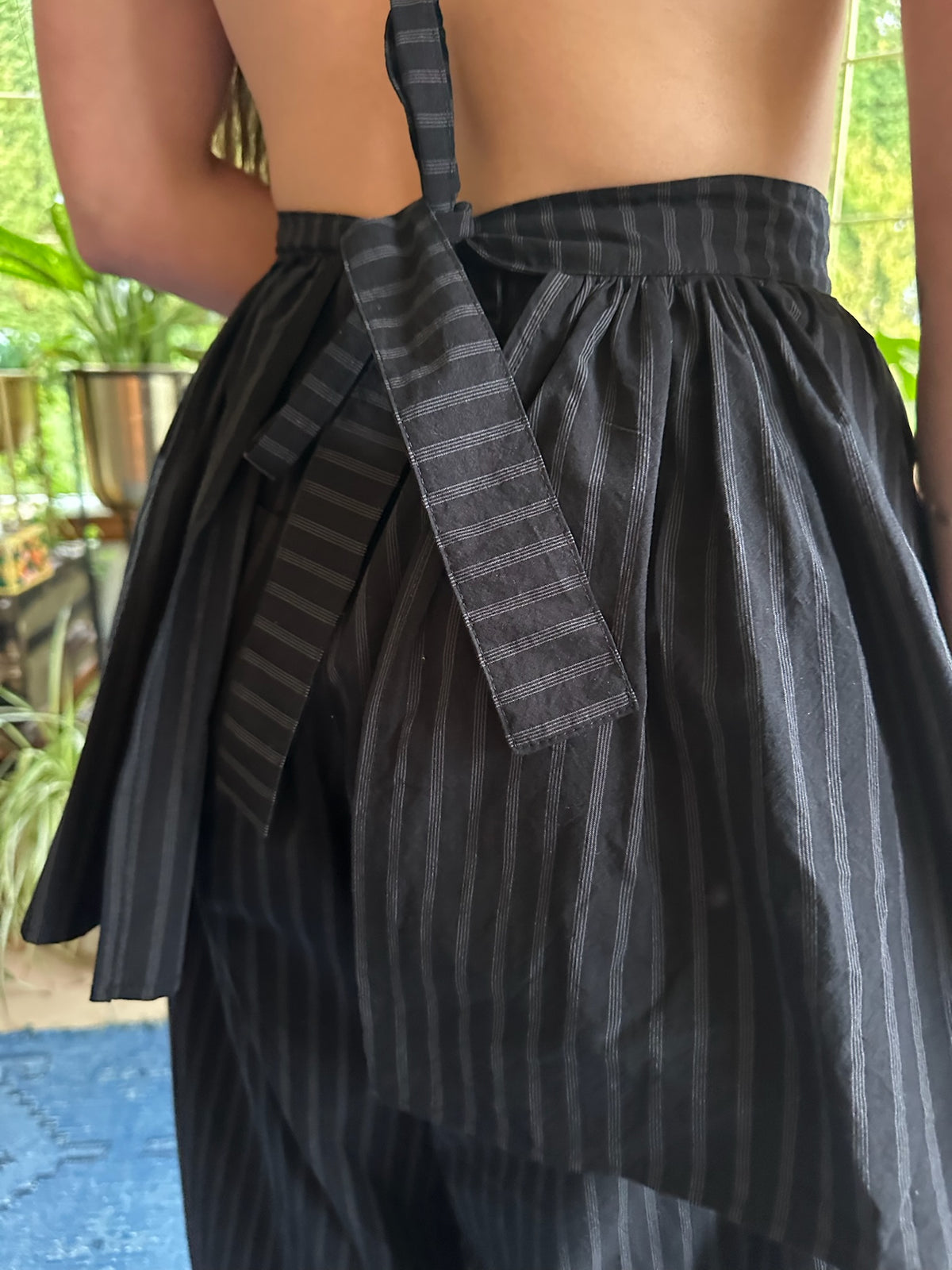 Peplum Skirt - Black Stripe