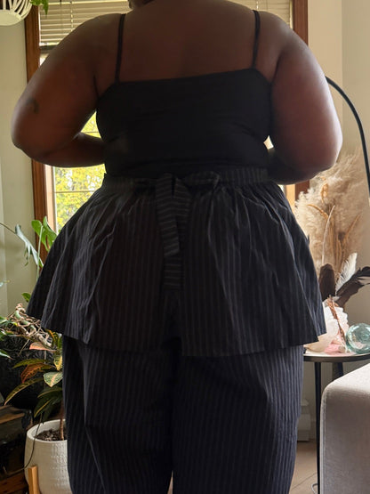 Peplum Skirt - Black Stripe