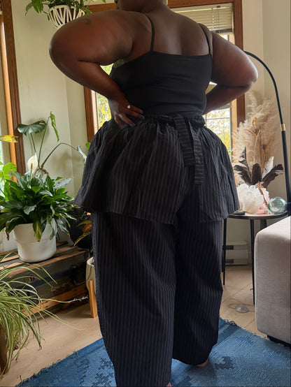 Peplum Skirt - Black Stripe