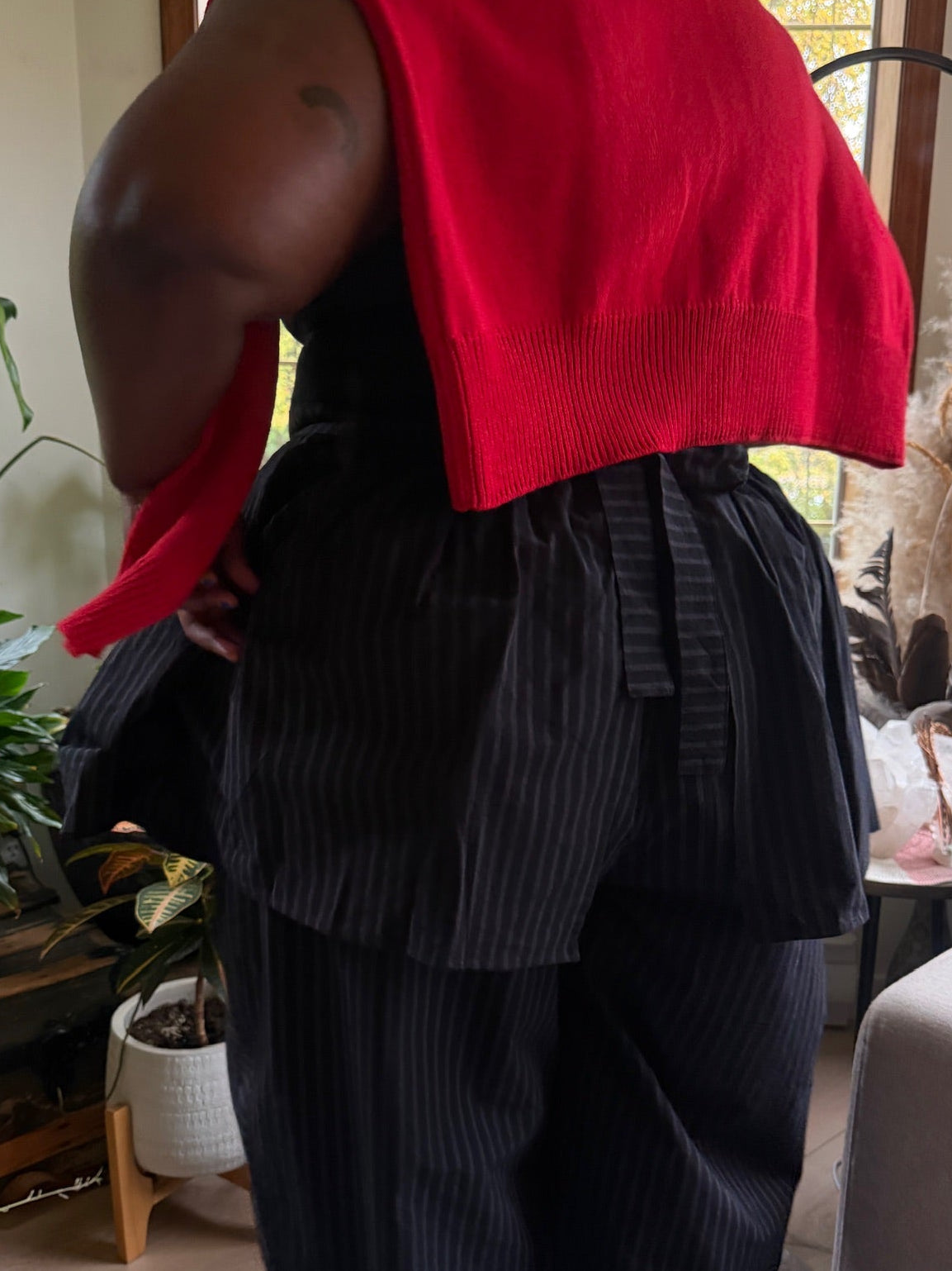 Peplum Skirt - Black Stripe