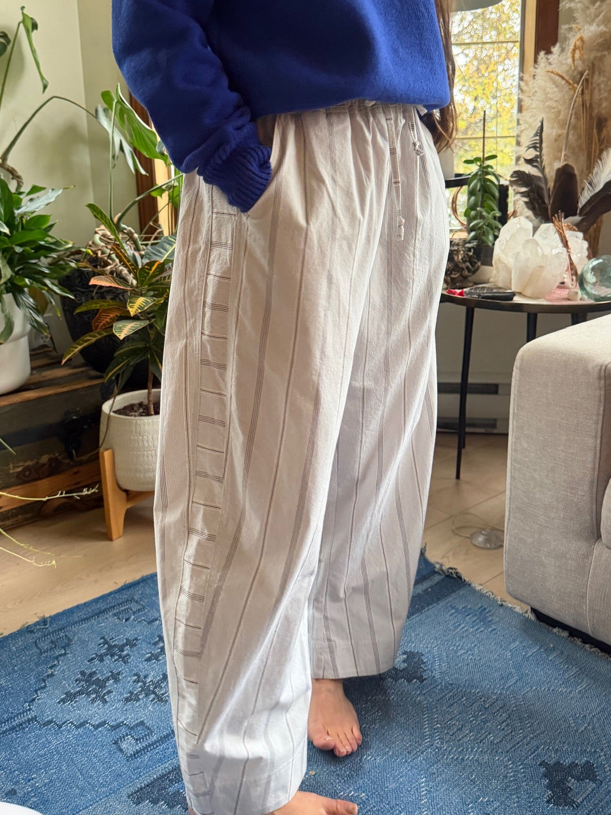 Jules Pant -White Stripe
